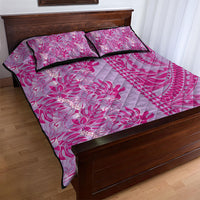 Purple Hibiscus Monstera Seamless Kakau Hawaii Quilt Bed Set LT14 - Polynesian Pride