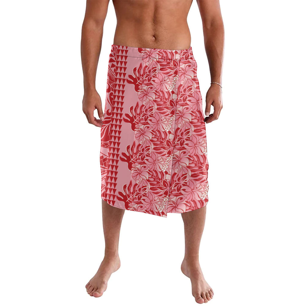 Red Hibiscus Monstera Seamless Kakau Hawaii Lavalava
