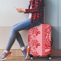 Red Hibiscus Monstera Seamless Kakau Hawaii Luggage Cover LT14 - Polynesian Pride