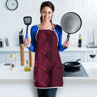 Burgundy Hibiscus Monstera Seamless Kakau Hawaii Apron LT14 - Polynesian Pride