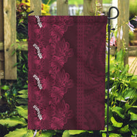 Burgundy Hibiscus Monstera Seamless Kakau Hawaii Garden Flag LT14 Garden Flag Burgundy - Polynesian Pride