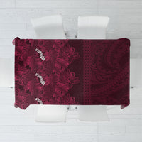 Burgundy Hibiscus Monstera Seamless Kakau Hawaii Tablecloth LT14 Burgundy - Polynesian Pride
