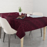 Burgundy Hibiscus Monstera Seamless Kakau Hawaii Tablecloth LT14 - Polynesian Pride