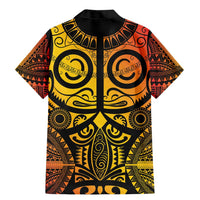 Marquesas Islands Family Matching Mermaid Dress and Hawaiian Shirt Marquesan Tattoo Yellow Gradient LT14 - Polynesian Pride