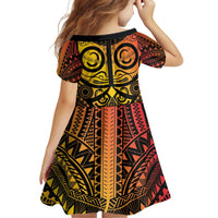 Marquesas Islands Family Matching Puletasi and Hawaiian Shirt Marquesan Tattoo Yellow Gradient - Polynesian Pride