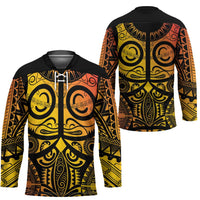Marquesas Islands Hockey Jersey Marquesan Tattoo Yellow Gradient - Polynesian Pride