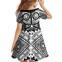 Marquesas Islands Family Matching Off Shoulder Maxi Dress and Hawaiian Shirt Marquesan Tattoo Black White Color LT14 - Polynesian Pride
