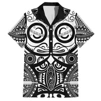 Marquesas Islands Family Matching Summer Maxi Dress and Hawaiian Shirt Marquesan Tattoo Black White Color LT14 Dad's Shirt - Short Sleeve Black - Polynesian Pride