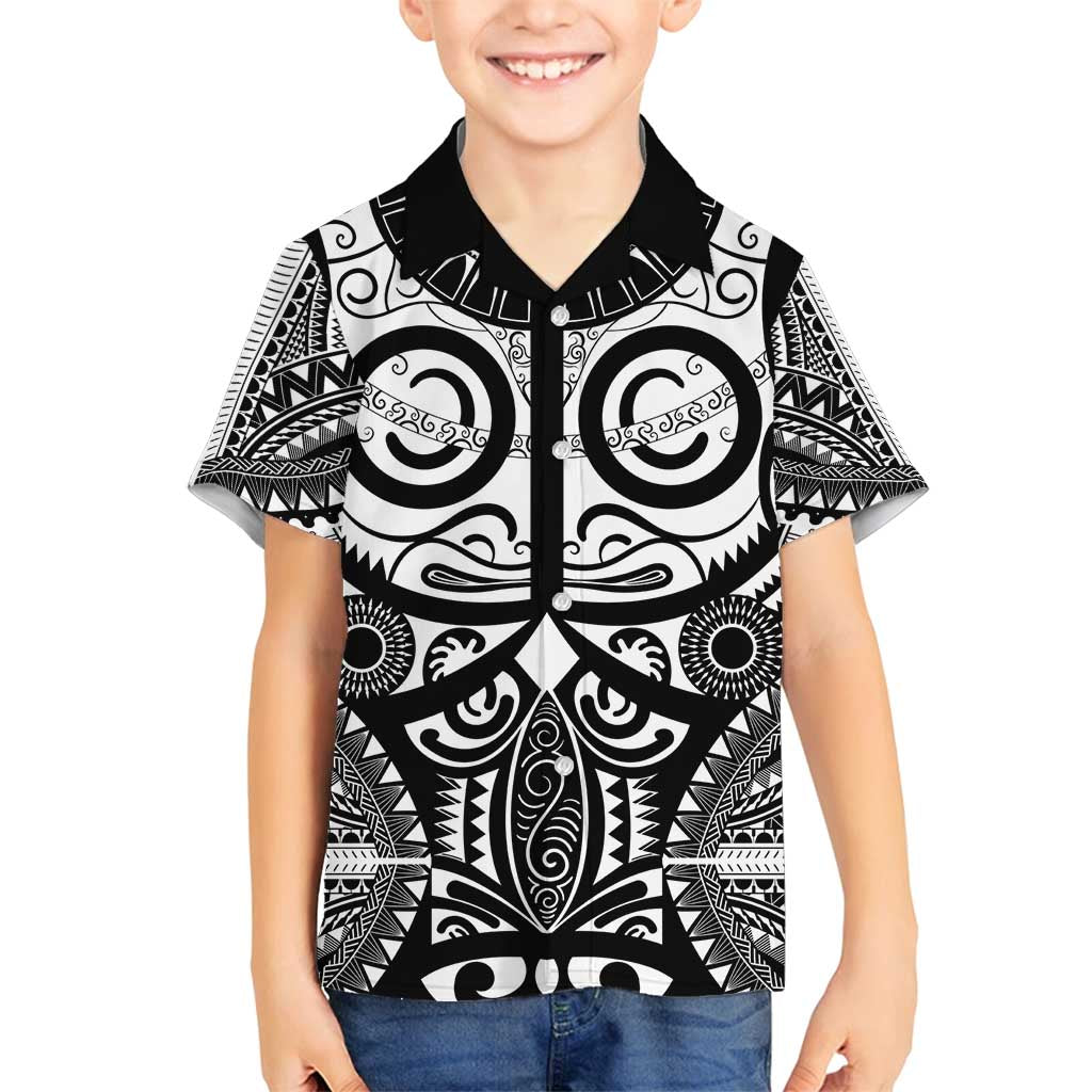 Marquesas Islands Family Matching Tank Maxi Dress and Hawaiian Shirt Marquesan Tattoo Black White Color LT14 Son's Shirt Black - Polynesian Pride