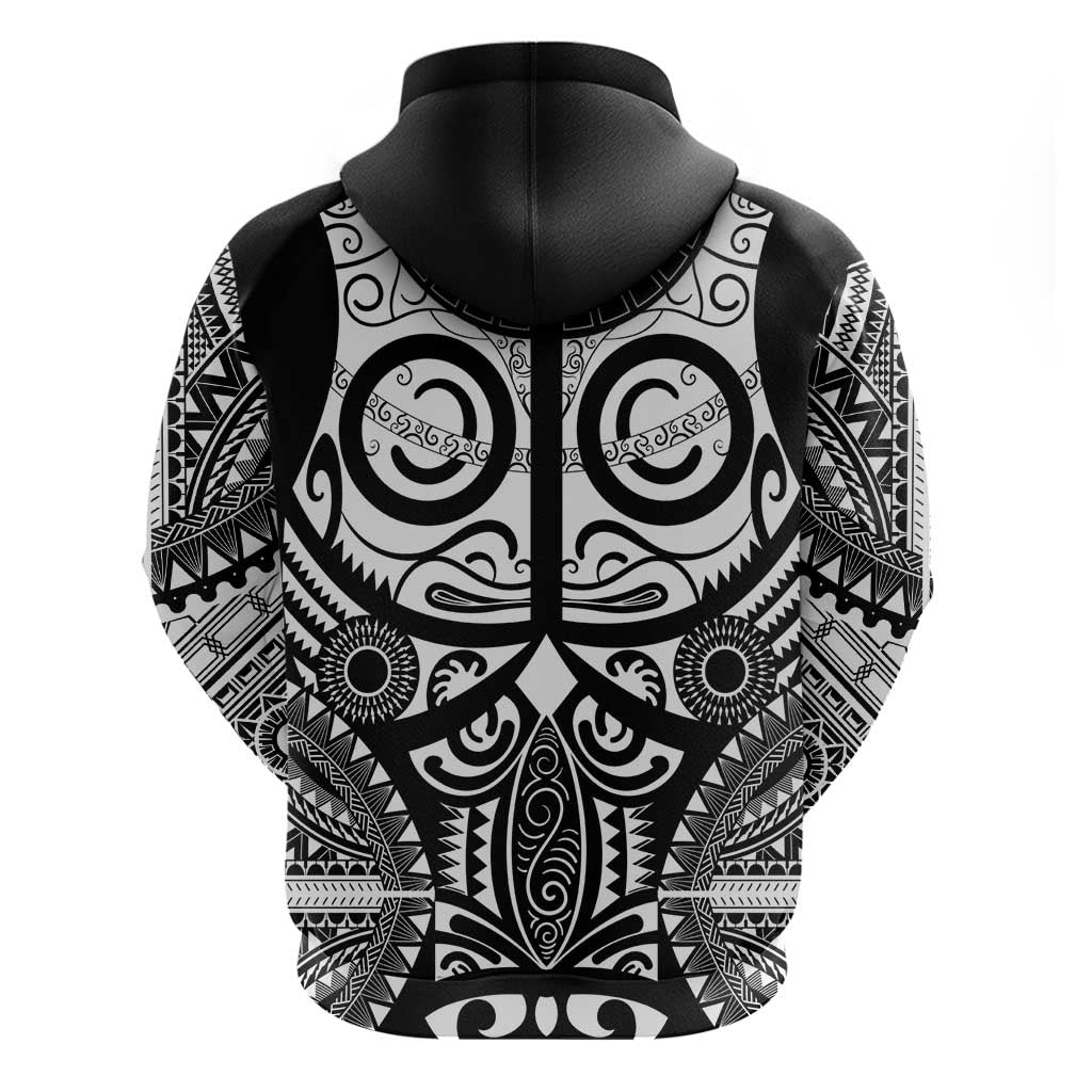 Marquesas Islands Hoodie Marquesan Tattoo Black White Color LT14 - Polynesian Pride