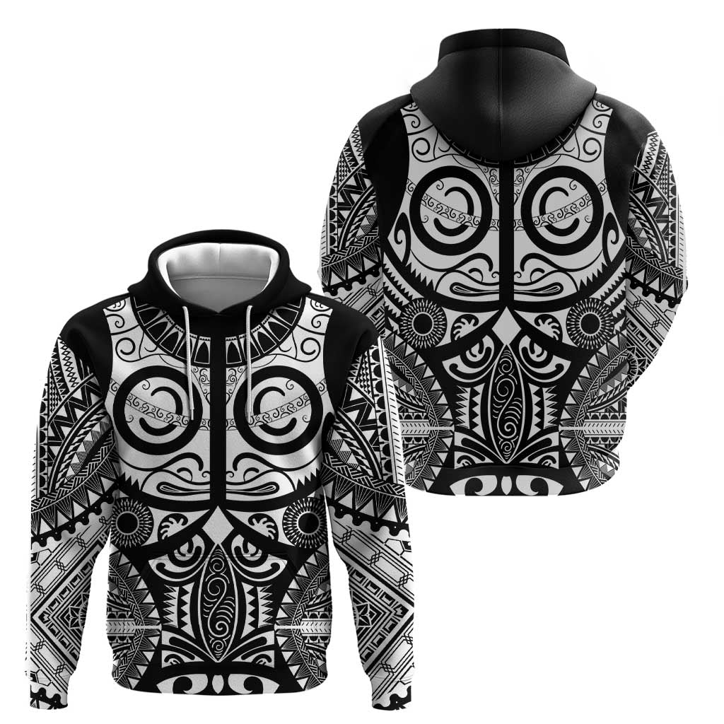 Marquesas Islands Hoodie Marquesan Tattoo Black White Color LT14 - Polynesian Pride