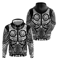 Marquesas Islands Hoodie Marquesan Tattoo Black White Color LT14 - Polynesian Pride