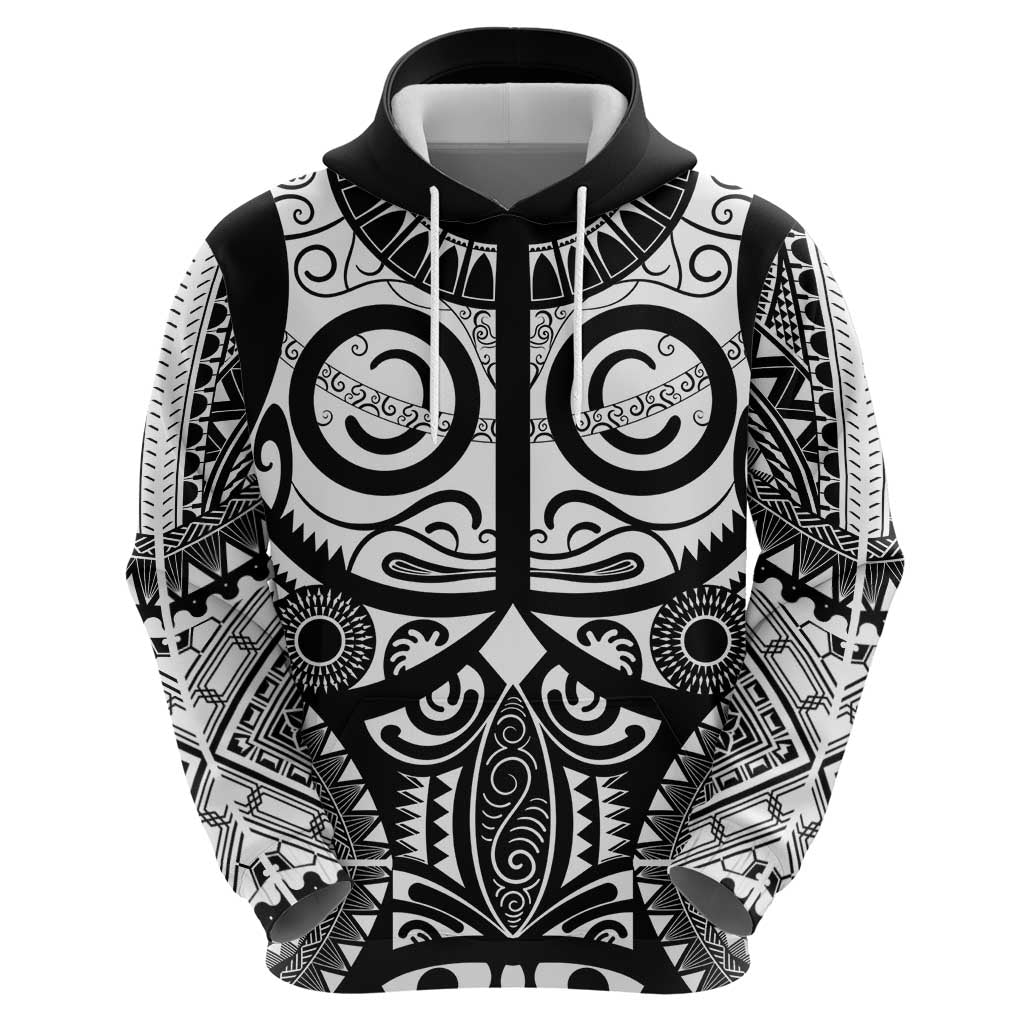 Marquesas Islands Hoodie Marquesan Tattoo Black White Color LT14 - Polynesian Pride