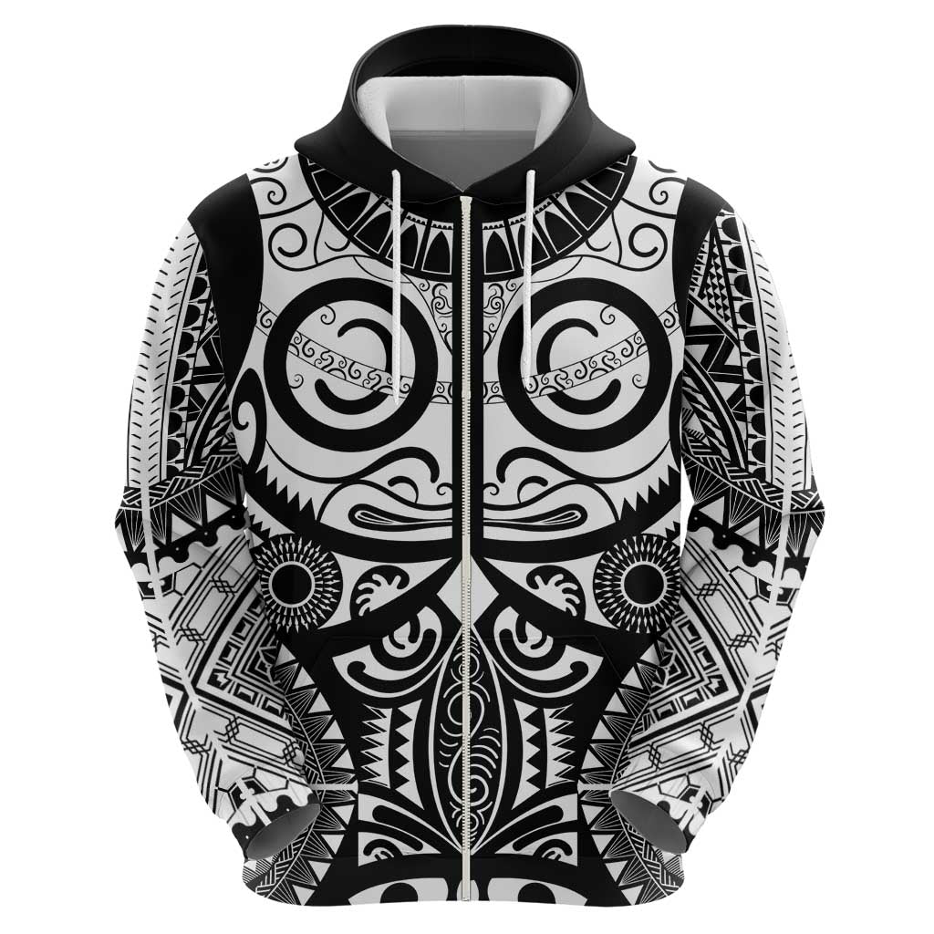 Marquesas Islands Hoodie Marquesan Tattoo Black White Color LT14 - Polynesian Pride