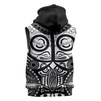 Marquesas Islands Sleeveless Hoodie Marquesan Tattoo Black White Color LT14 - Polynesian Pride
