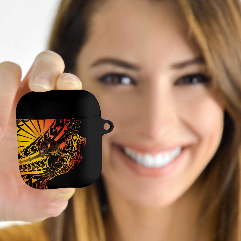 Gradient Marquesas Islands AirPods Case Marquesan Matatiki Hammerhead Shark Patutiki - Polynesian Pride