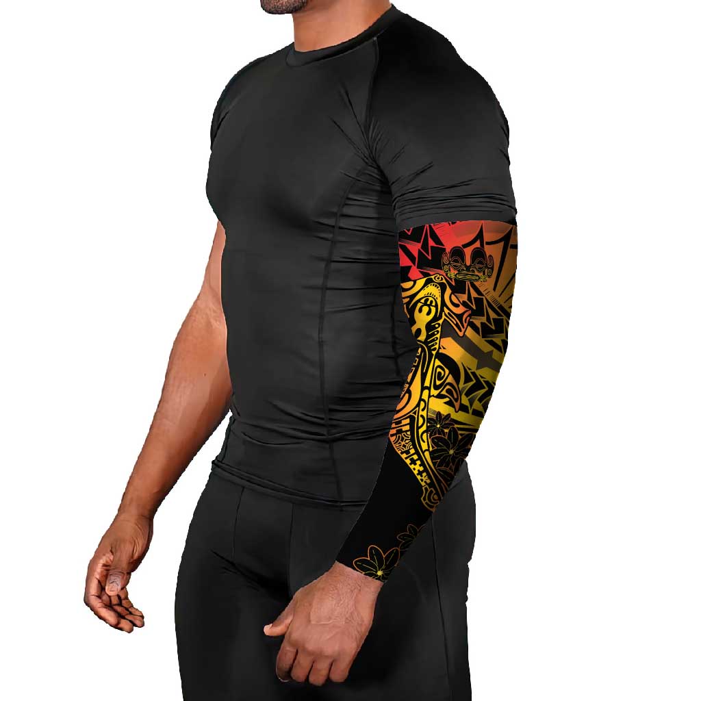 Gradient Marquesas Islands Arm Sleeves Marquesan Matatiki Hammerhead Shark Patutiki - Polynesian Pride