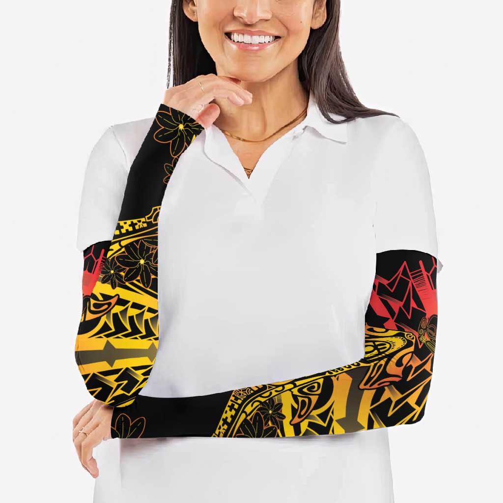 Gradient Marquesas Islands Arm Sleeves Marquesan Matatiki Hammerhead Shark Patutiki - Polynesian Pride