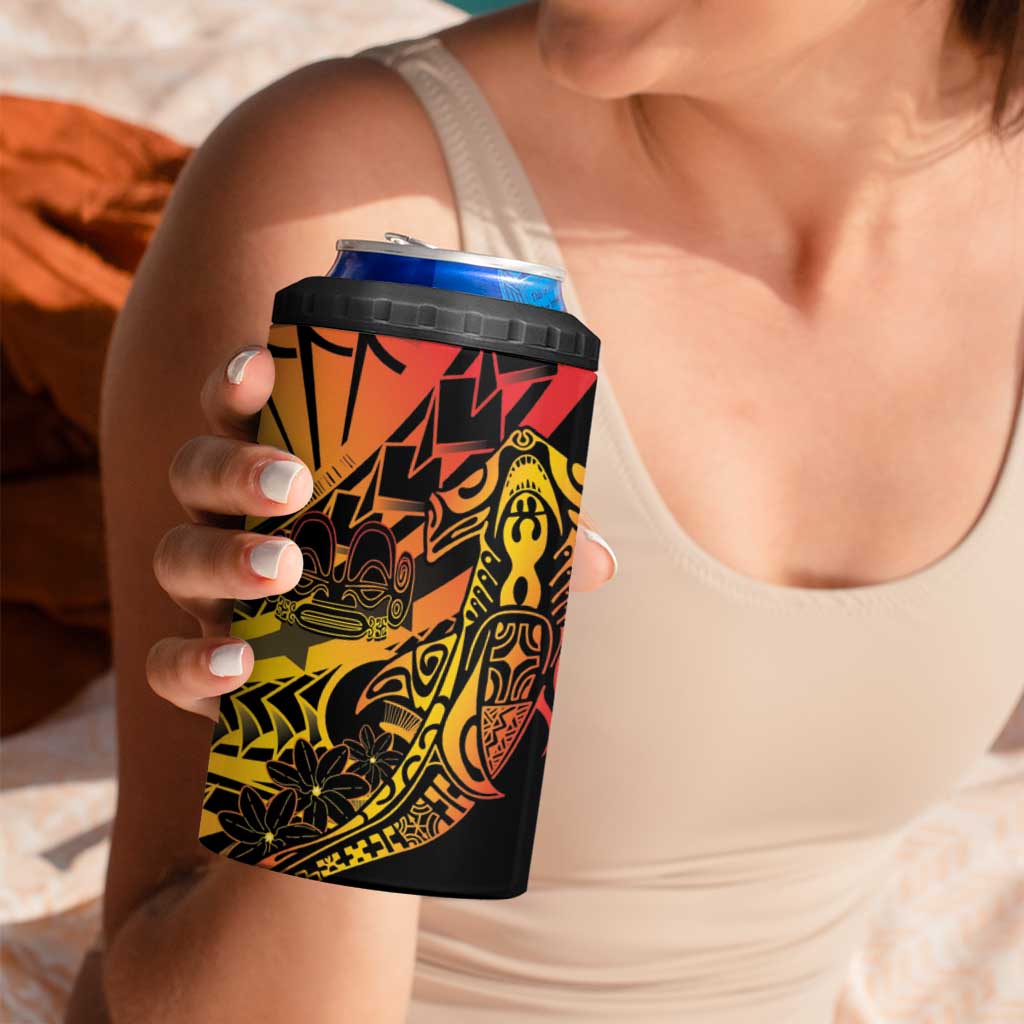 Gradient Marquesas Islands 4 in 1 Can Cooler Tumbler Marquesan Matatiki Hammerhead Shark Patutiki - Polynesian Pride