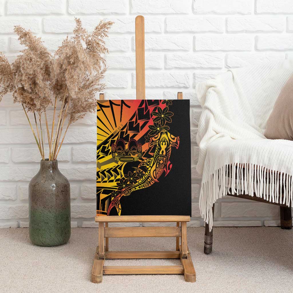 Gradient Marquesas Islands Canvas Wall Art Marquesan Matatiki Hammerhead Shark Patutiki - Polynesian Pride