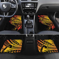 Gradient Marquesas Islands Car Mats Marquesan Matatiki Hammerhead Shark Patutiki LT14 Set 4pcs Yellow - Polynesian Pride