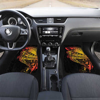 Gradient Marquesas Islands Car Mats Marquesan Matatiki Hammerhead Shark Patutiki LT14 Set 2pcs - Front Yellow - Polynesian Pride