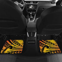 Gradient Marquesas Islands Car Mats Marquesan Matatiki Hammerhead Shark Patutiki LT14 Set 2pcs - Back Yellow - Polynesian Pride