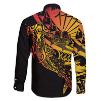 Gradient Marquesas Islands Family Matching Mermaid Dress and Hawaiian Shirt Marquesan Matatiki Hammerhead Shark Patutiki LT14 - Polynesian Pride