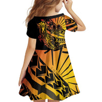 Gradient Marquesas Islands Family Matching Tank Maxi Dress and Hawaiian Shirt Marquesan Matatiki Hammerhead Shark Patutiki LT14 - Polynesian Pride