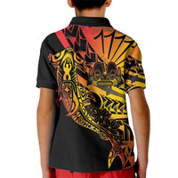 Gradient Marquesas Islands Kid Polo Shirt Marquesan Matatiki Hammerhead Shark Patutiki LT14 - Polynesian Pride