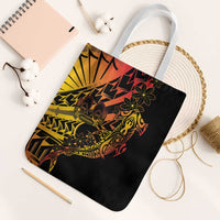Gradient Marquesas Islands Tote Bag Marquesan Matatiki Hammerhead Shark Patutiki LT14 White Strap One Size Yellow - Polynesian Pride