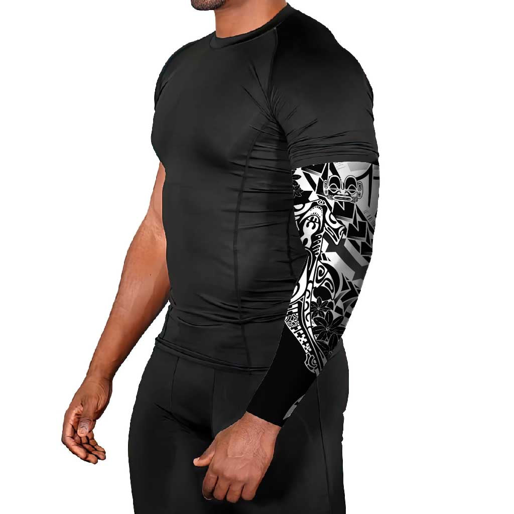 Black White Marquesas Islands Arm Sleeves Marquesan Matatiki Hammerhead Shark Patutiki - Polynesian Pride