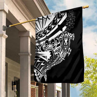 Black White Marquesas Islands Garden Flag Marquesan Matatiki Hammerhead Shark Patutiki LT14 House Flag Black - Polynesian Pride