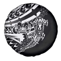 Black White Marquesas Islands Spare Tire Cover Marquesan Matatiki Hammerhead Shark Patutiki LT14 - Polynesian Pride