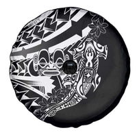 Black White Marquesas Islands Spare Tire Cover Marquesan Matatiki Hammerhead Shark Patutiki LT14 - Polynesian Pride