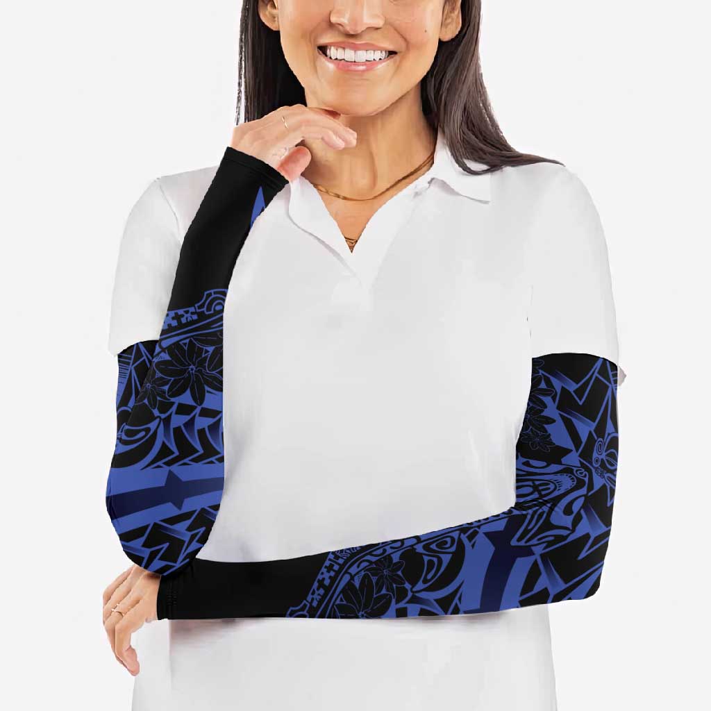 Blue Marquesas Islands Arm Sleeves Marquesan Matatiki Hammerhead Shark Patutiki - Polynesian Pride
