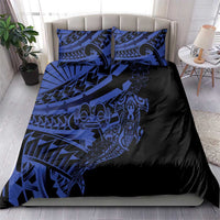 Blue Marquesas Islands Bedding Set Marquesan Matatiki Hammerhead Shark Patutiki LT14 - Polynesian Pride