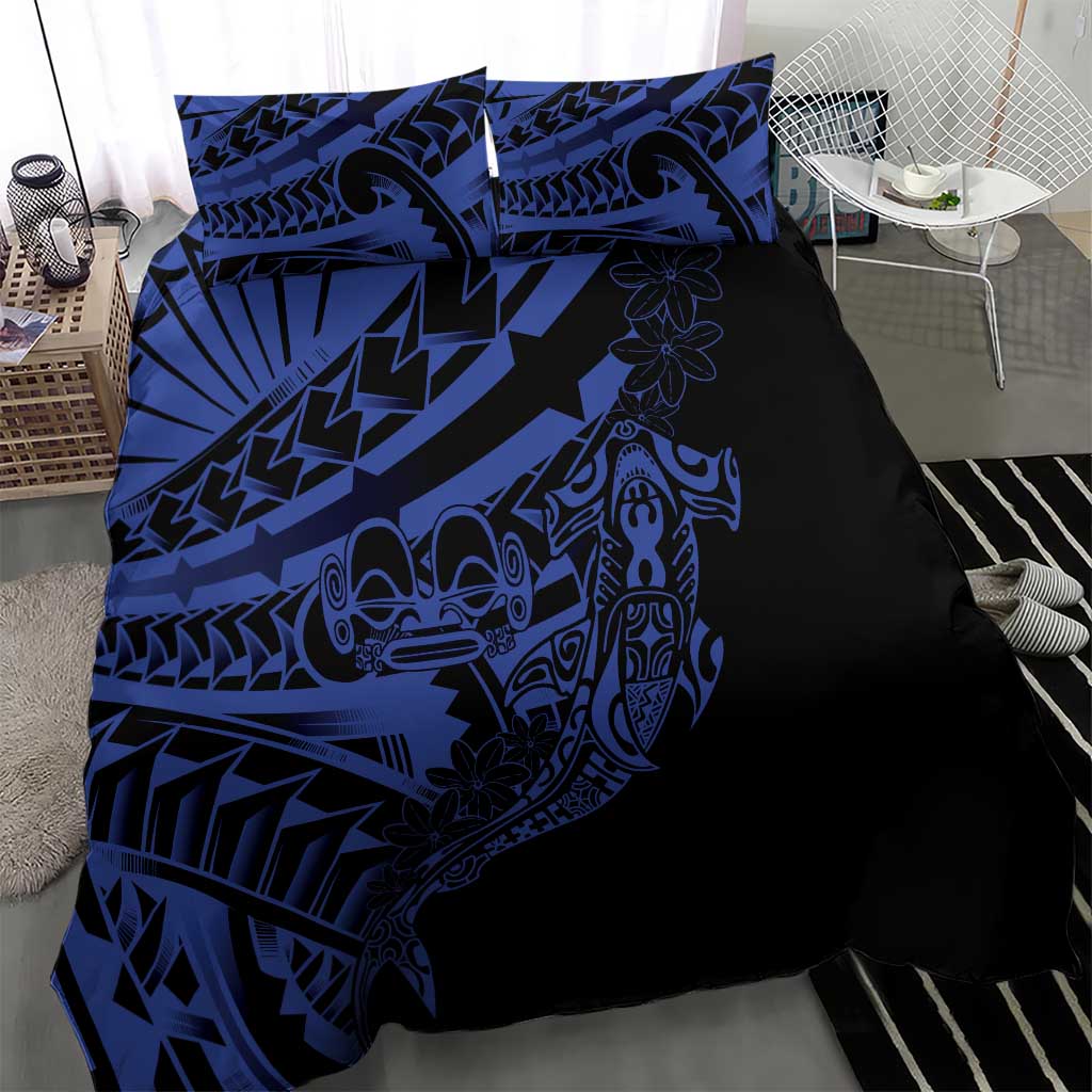Blue Marquesas Islands Bedding Set Marquesan Matatiki Hammerhead Shark Patutiki LT14 - Polynesian Pride