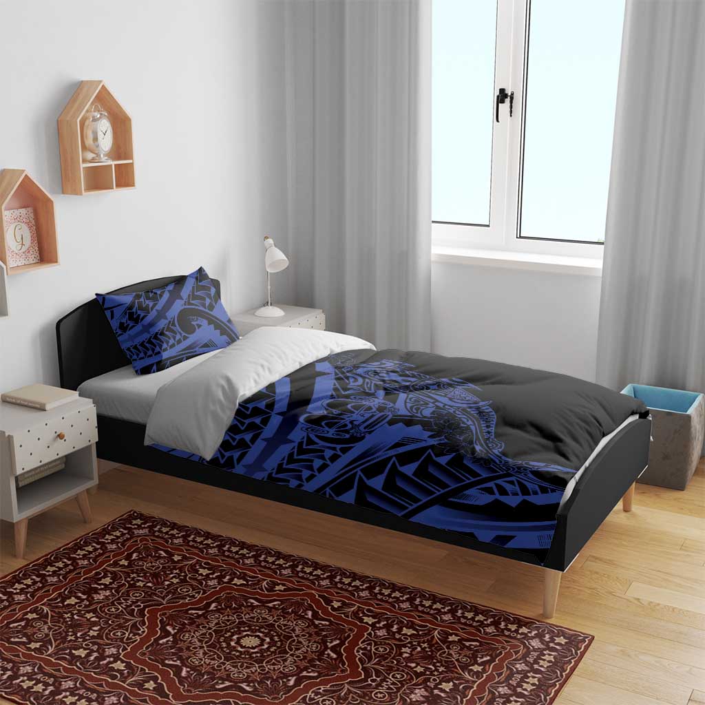 Blue Marquesas Islands Bedding Set Marquesan Matatiki Hammerhead Shark Patutiki LT14 - Polynesian Pride