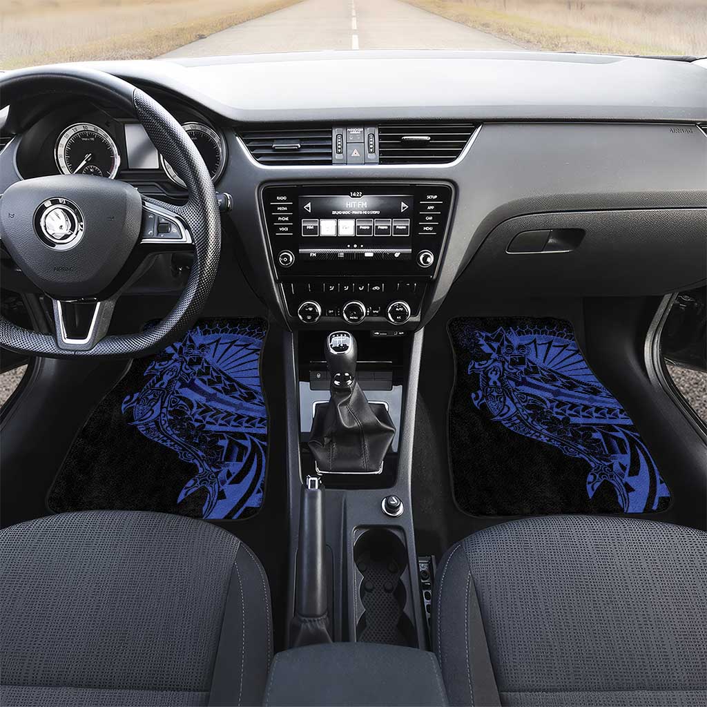 Blue Marquesas Islands Car Mats Marquesan Matatiki Hammerhead Shark Patutiki - Polynesian Pride