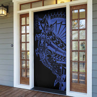 Blue Marquesas Islands Door Cover Marquesan Matatiki Hammerhead Shark Patutiki LT14 - Polynesian Pride