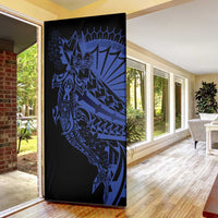 Blue Marquesas Islands Door Cover Marquesan Matatiki Hammerhead Shark Patutiki LT14 - Polynesian Pride