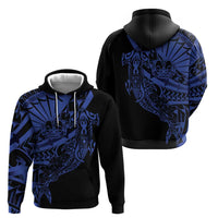 Blue Marquesas Islands Hoodie Marquesan Matatiki Hammerhead Shark Patutiki - Polynesian Pride