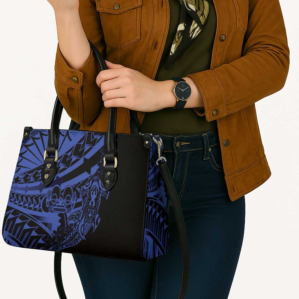Blue Marquesas Islands Leather Bag Marquesan Matatiki Hammerhead Shark Patutiki - Polynesian Pride
