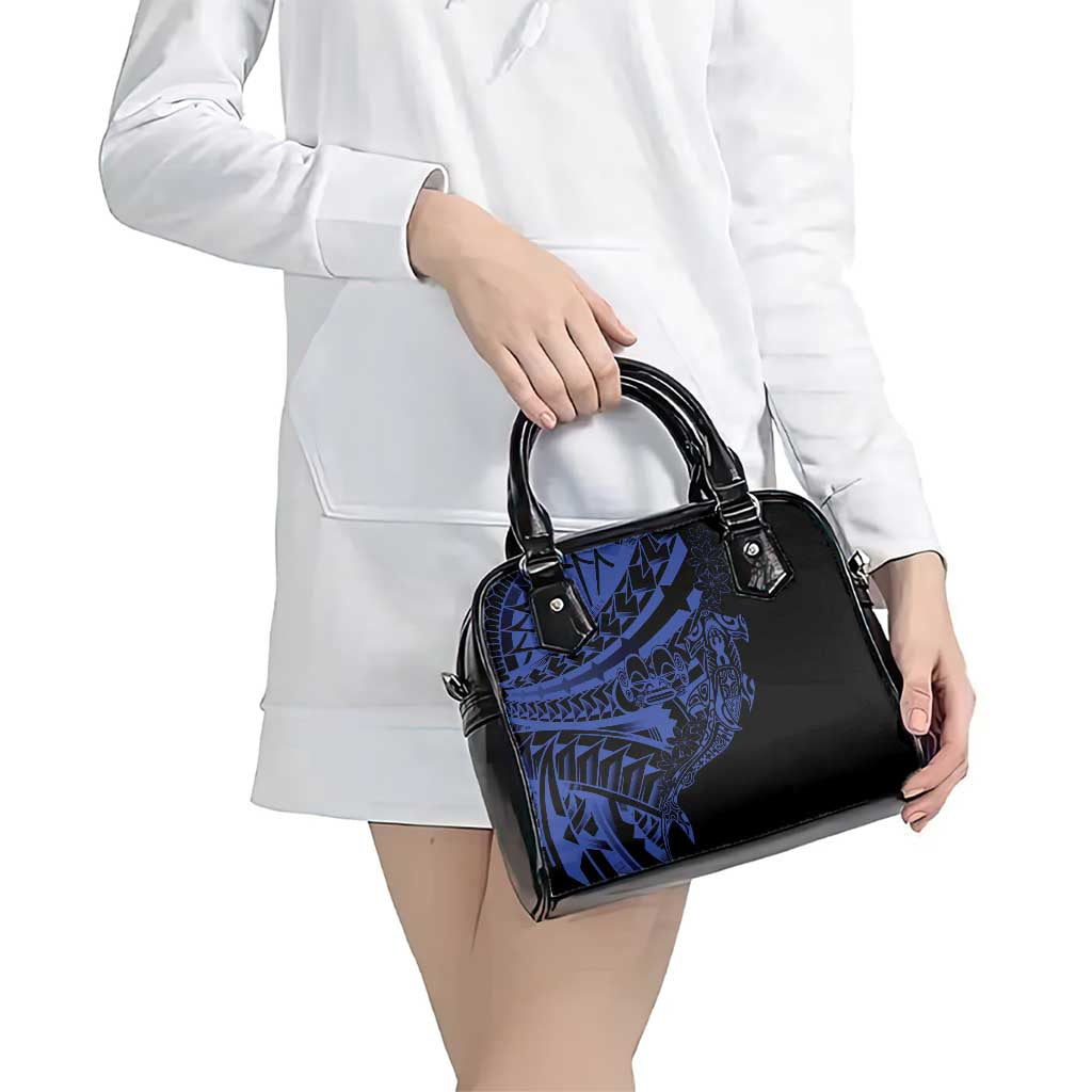 Blue Marquesas Islands Shoulder Handbag Marquesan Matatiki Hammerhead Shark Patutiki LT14 - Polynesian Pride