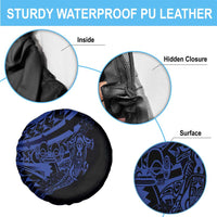 Blue Marquesas Islands Spare Tire Cover Marquesan Matatiki Hammerhead Shark Patutiki - Polynesian Pride