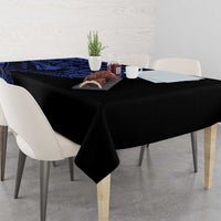 Blue Marquesas Islands Tablecloth Marquesan Matatiki Hammerhead Shark Patutiki - Polynesian Pride