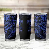 Blue Marquesas Islands Tumbler Cup Marquesan Matatiki Hammerhead Shark Patutiki LT14 - Polynesian Pride