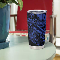 Blue Marquesas Islands Tumbler Cup Marquesan Matatiki Hammerhead Shark Patutiki LT14 - Polynesian Pride
