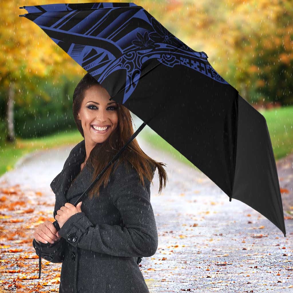 Blue Marquesas Islands Umbrella Marquesan Matatiki Hammerhead Shark Patutiki - Polynesian Pride